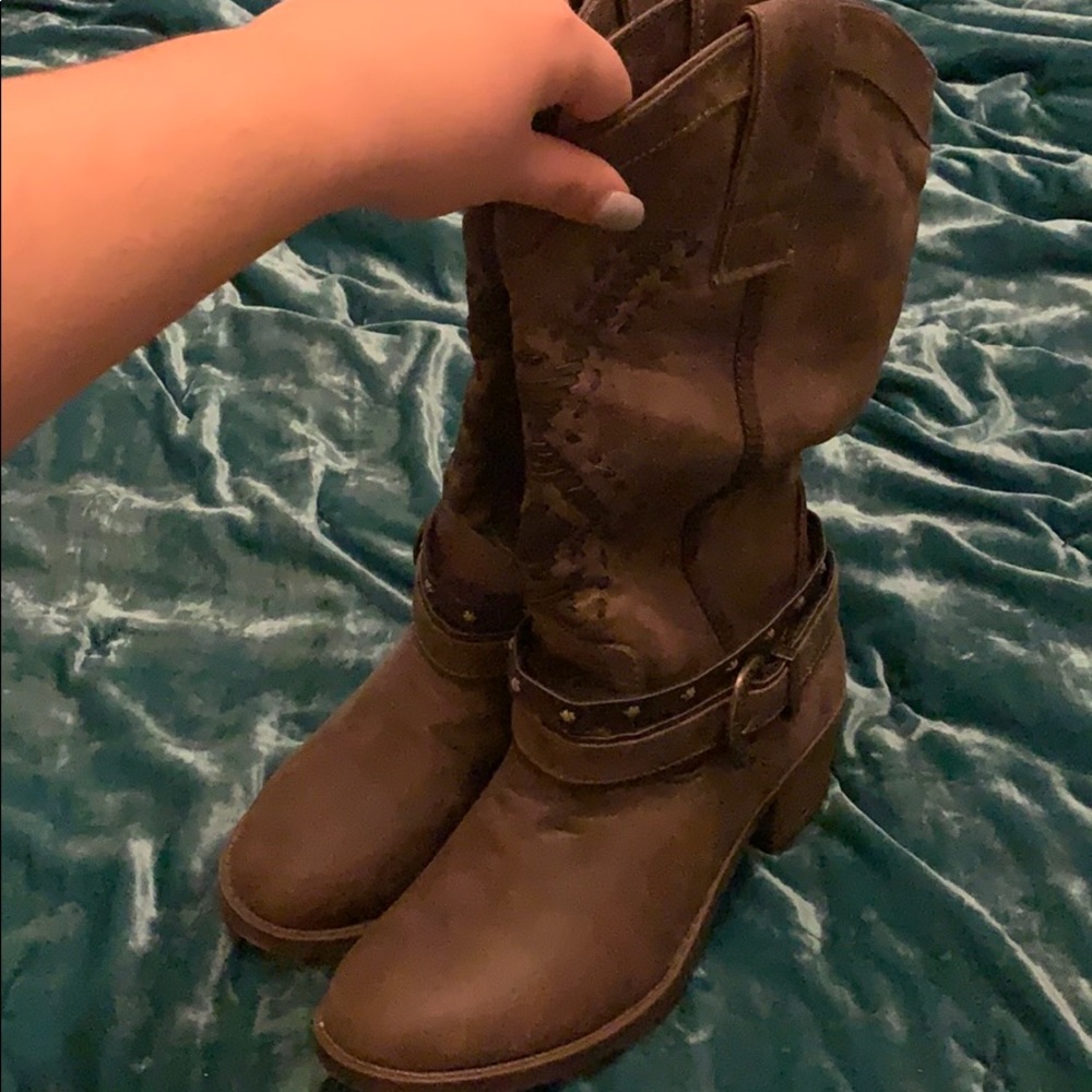 Large faux cowboy boots